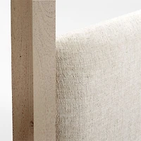 Escondido Weathered Grey Acacia Wood Upholstered King Canopy Bed