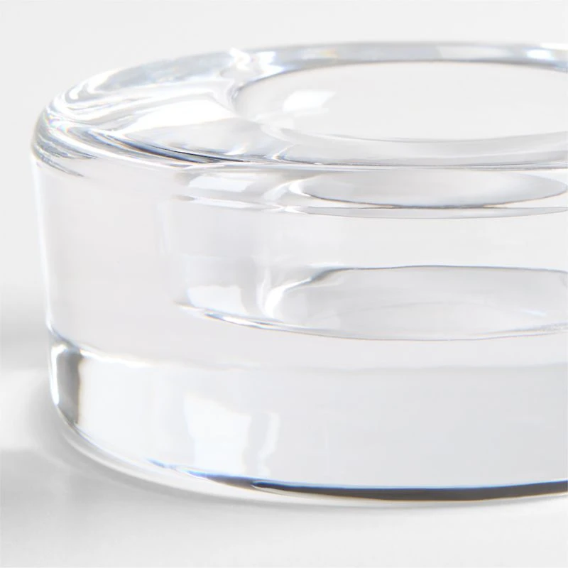 Essential Modern Low Wide Glass Tealight Candle Holder