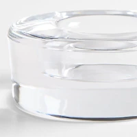 Essential Modern Low Wide Glass Tealight Candle Holder