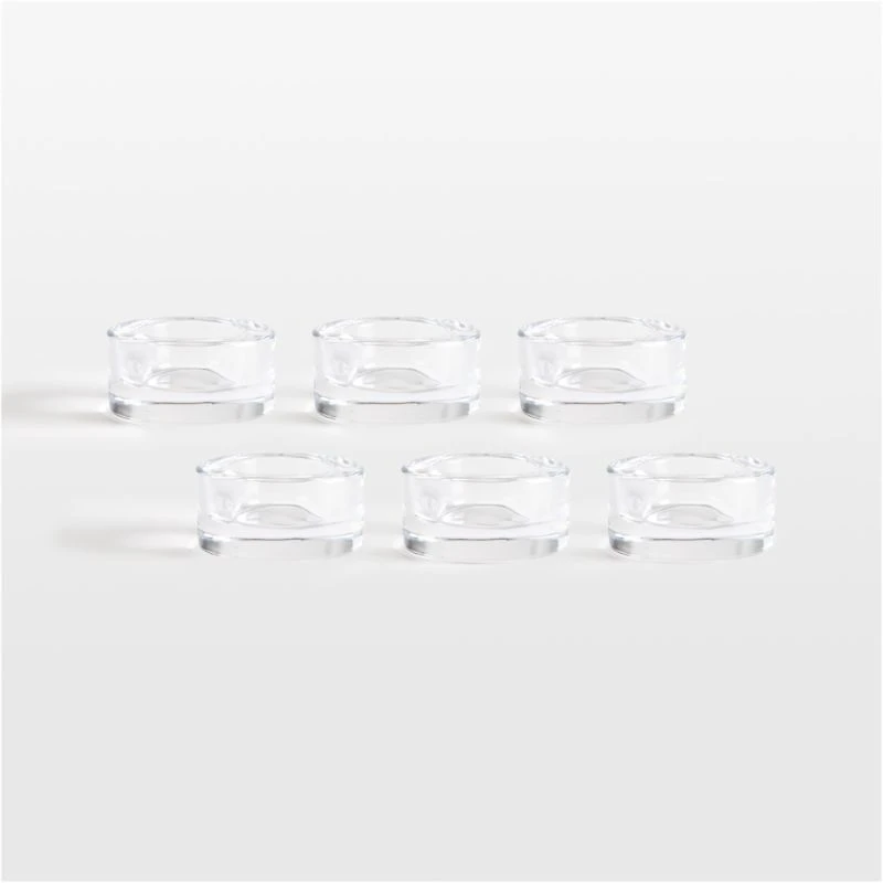 Essential Modern Short Glass Tealight Candle Holder, Set of 6