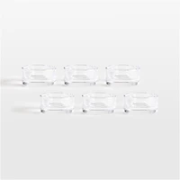Essential Modern Short Glass Tealight Candle Holder, Set of 6