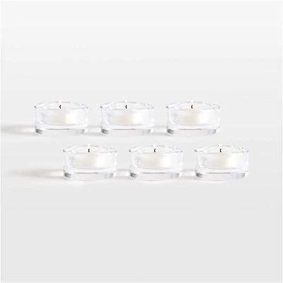 Essential Modern Short Glass Tealight Candle Holder, Set of 6