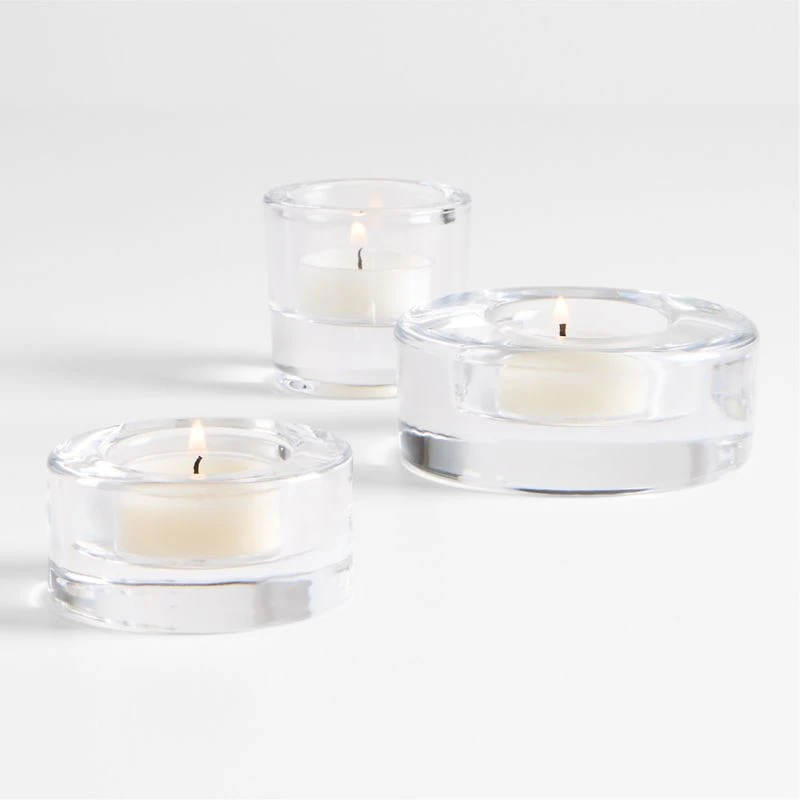 Essential Modern Short Glass Tealight Candle Holder