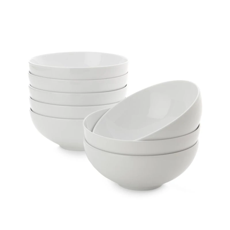 Aspen 7" Porcelain Cereal Bowls, Set of 8