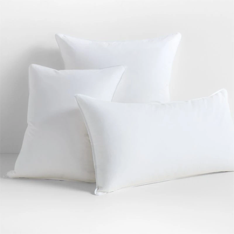 Essential Organic Cotton Down Feather Standard Sham Bed Pillow Insert