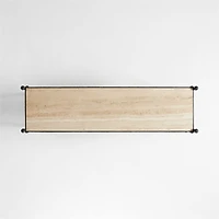 Estate 62.75" Rectangular Travertine and Metal Console Table with Shelf by Jake Arnold