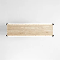 Estate 62.75" Rectangular Travertine and Metal Console Table with Shelf by Jake Arnold