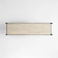Estate 62.75" Rectangular Travertine and Metal Console Table with Shelf by Jake Arnold