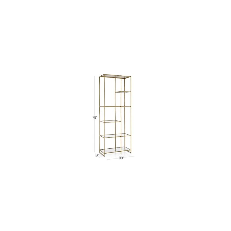Estelle Brass And Glass Bookcase