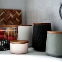Ethan Medium Cream Ceramic Canister