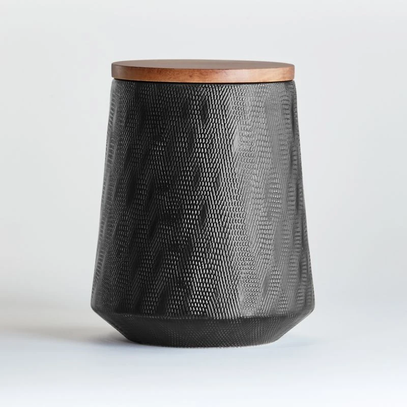 Ethan Large Black Ceramic Canister