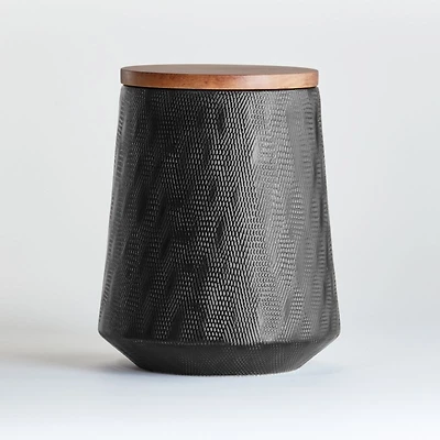Ethan Large Black Ceramic Canister