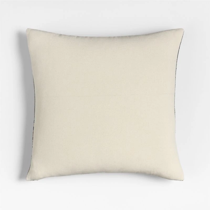 Etta Silk Wool Blend 20"x20" Deep Indigo Multi Throw Pillow with Feather Insert