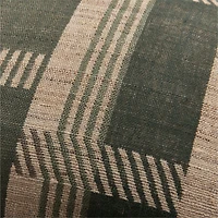 Etta Silk Wool Blend 22"x15" Burnt Green Multi Throw Pillow with Feather Insert