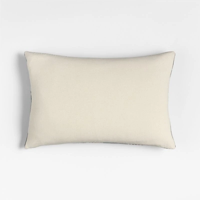 Etta Silk Wool Blend 22"x15" Deep Indigo Multi Throw Pillow with Feather Insert