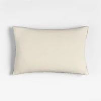 Etta Silk Wool Blend 22"x15" Deep Indigo Multi Throw Pillow with Feather Insert