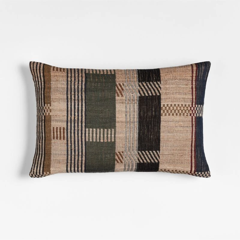Etta Silk Wool Blend 22"x15" Multi Throw Pillow Cover