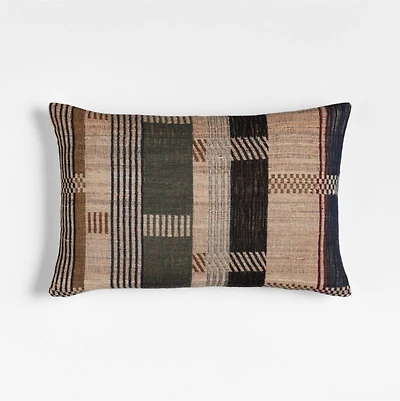Etta Silk Wool Blend 22"x15" Multi Throw Pillow Cover