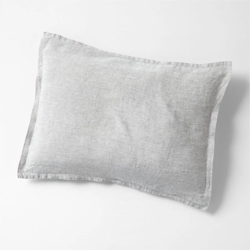 Aire Natural EUROPEAN FLAX ™-Certified Linen Grey Chambray King Bed Pillow Sham