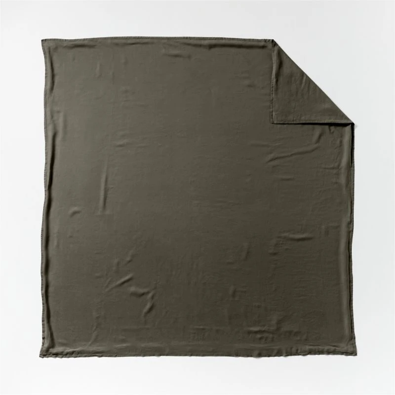 Aire Natural EUROPEAN FLAX ™-Certified Linen Burnt Green Twin/Twin XL Duvet Cover