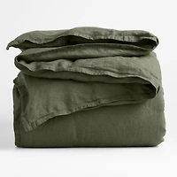 Aire Natural EUROPEAN FLAX ™-Certified Linen Burnt Green Twin/Twin XL Duvet Cover