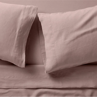 Aire Natural EUROPEAN FLAX ™-Certified Linen Moody Mauve Full Bed Sheet Set