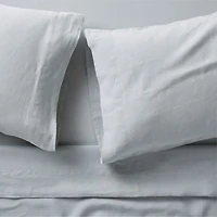Aire Natural EUROPEAN FLAX ™-Certified Linen Mist Blue Full Bed Sheet Set