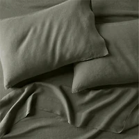 Aire Natural EUROPEAN FLAX ™-Certified Linen Burnt Green Full Bedding Set