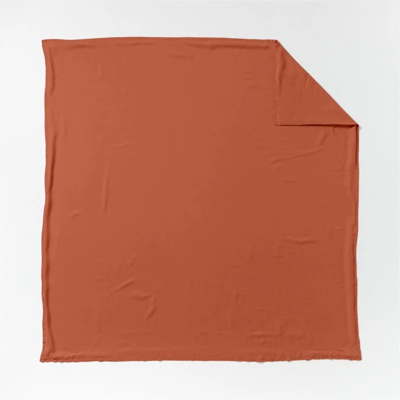 Aire Natural EUROPEAN FLAX ™-Certified Linen Spice Orange Full/Queen Duvet Cover