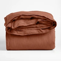 Aire Natural EUROPEAN FLAX ™-Certified Linen Spice Orange Full/Queen Duvet Cover