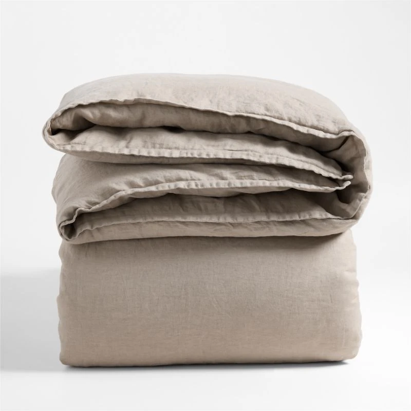 Aire Natural EUROPEAN FLAX ™-Certified Linen Clay Taupe Full/Queen Duvet Cover
