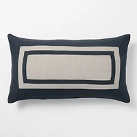 Aire Natural EUROPEAN FLAX ™-Certified Linen Arcadia Tan and Midnight Navy Border King Bed Pillow Sham