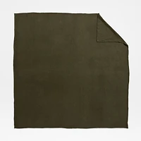 EUROPEAN FLAX ™-Certified Linen Viscose Burnt Green Full/Queen Bed Blanket