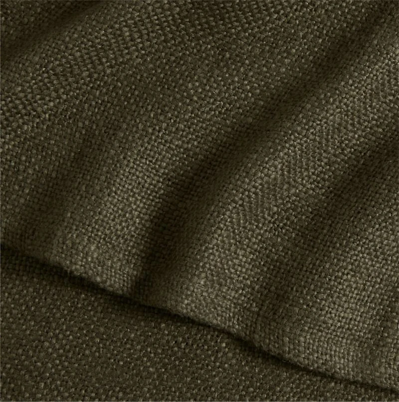 EUROPEAN FLAX ™-Certified Linen Viscose Burnt Green Full/Queen Bed Blanket