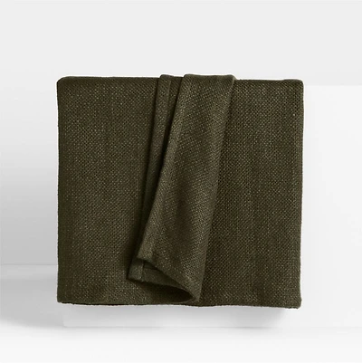 EUROPEAN FLAX ™-Certified Linen Viscose Burnt Green Full/Queen Bed Blanket