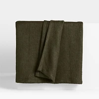 EUROPEAN FLAX ™-Certified Linen Viscose Burnt Green Full/Queen Bed Blanket