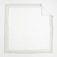 Aire Natural EUROPEAN FLAX ™-Certified Linen Border Crisp White/Arcadia Tan Full/Queen Duvet Cover