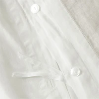 Aire Natural EUROPEAN FLAX ™-Certified Linen Border Crisp White/Arcadia Tan Full/Queen Duvet Cover