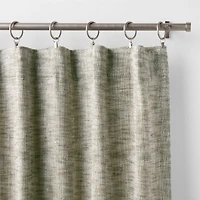 EUROPEAN FLAX ™-Certified Textured Linen Burnt Green Window Curtain Panel 48"x96"