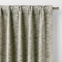 EUROPEAN FLAX ™-Certified Textured Linen Burnt Green Window Curtain Panel 48"x96"