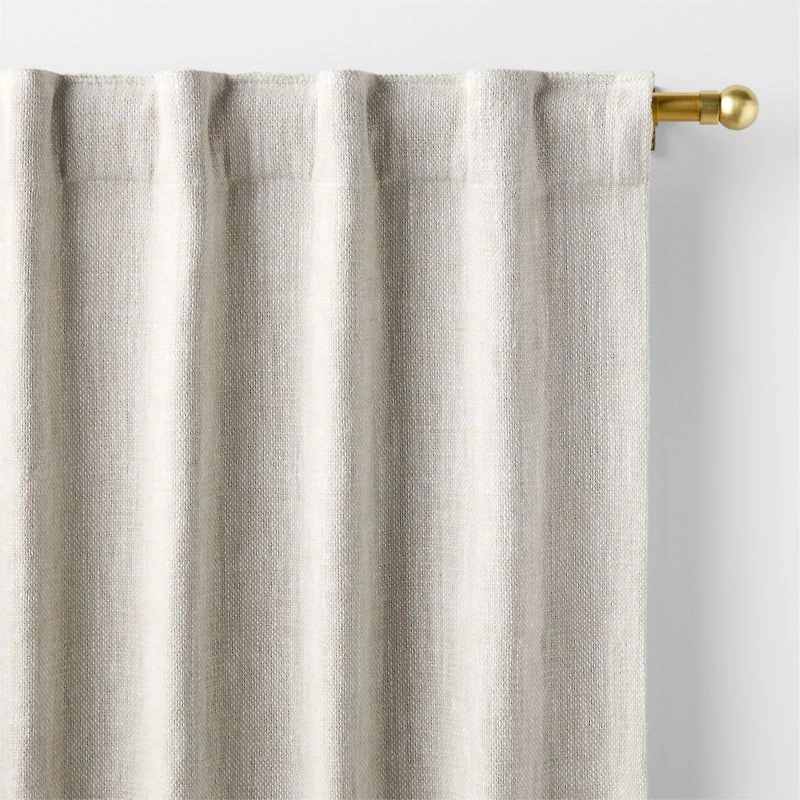 EUROPEAN FLAX ™-Certified Textured Linen Natural Window Curtain Panel 48"x108"