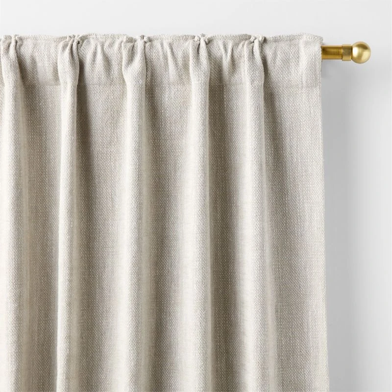 EUROPEAN FLAX ™-Certified Textured Linen Natural Window Curtain Panel 48"x108"