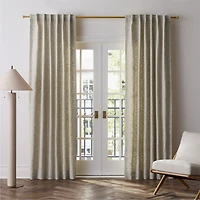 EUROPEAN FLAX ™-Certified Textured Linen Natural Window Curtain Panel 48"x108"