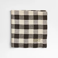 Marin Black and Natural EUROPEAN FLAX ™-Certified Linen Buffalo Check Napkin
