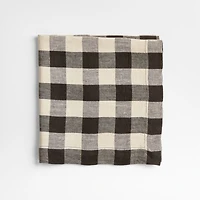 Marin Black and Natural EUROPEAN FLAX ™-Certified Linen Buffalo Check Napkin
