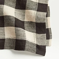 Marin Black and Natural EUROPEAN FLAX ™-Certified Linen Buffalo Check Napkin