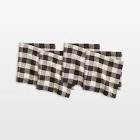 Marin Black and Natural EUROPEAN FLAX ™-Certified Linen Buffalo Check Napkin