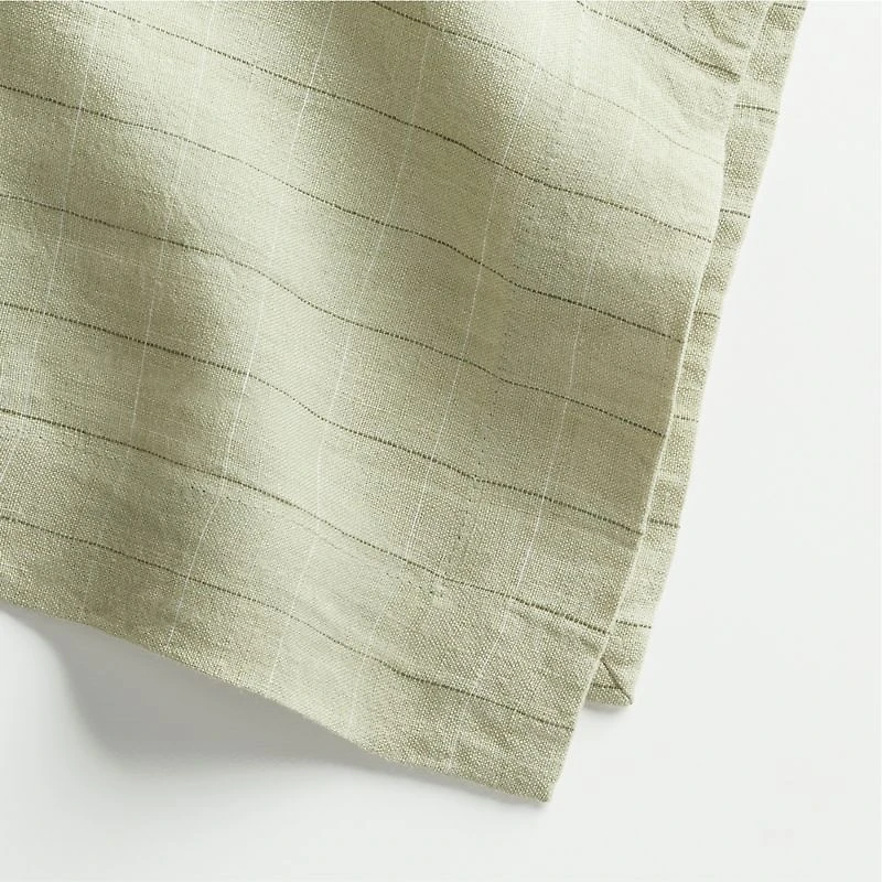 Marin Green European Flax ™-Certified Linen Windowpane Napkin