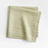 Marin Green European Flax ™-Certified Linen Windowpane Napkin