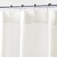 Crisp White EUROPEAN FLAX ™-Certified Linen Shower Curtain